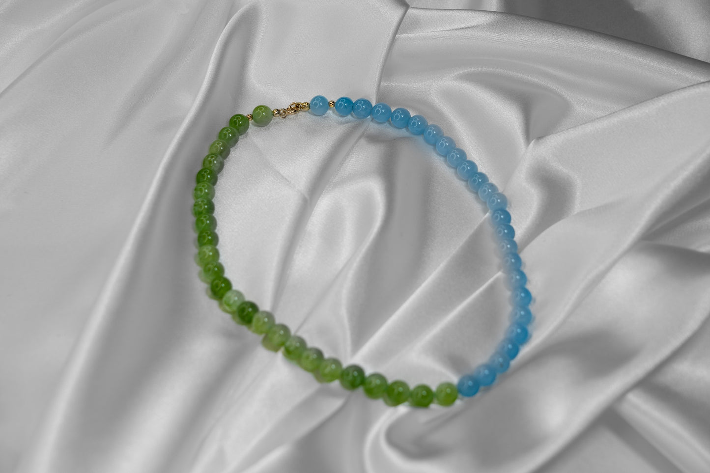 Aquamarin-Peridot Halskette - Zwei Welten in Harmonie