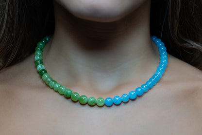 Aquamarin-Peridot Halskette - Zwei Welten in Harmonie