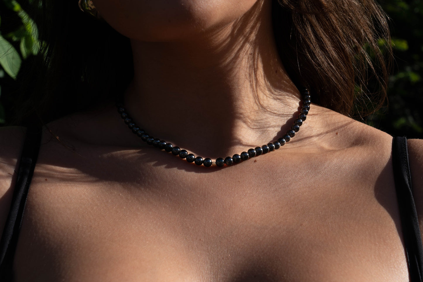 Onyx Halskette  – Die Schlichte Kraft mit funkelndem Highlight