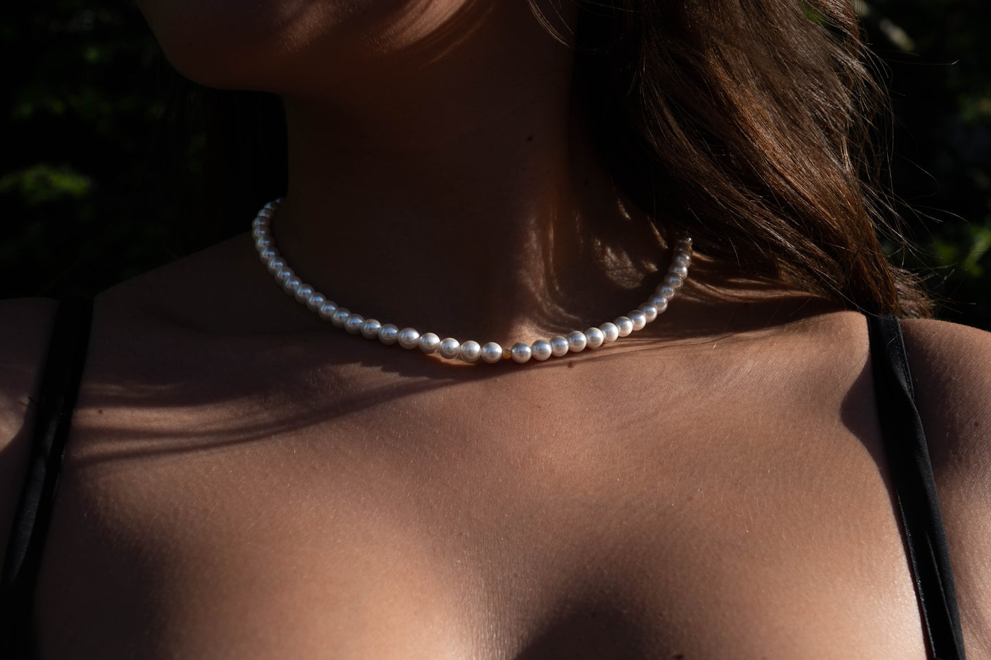 Perlenkette mit vergoldetem Highlight – pure Klassik