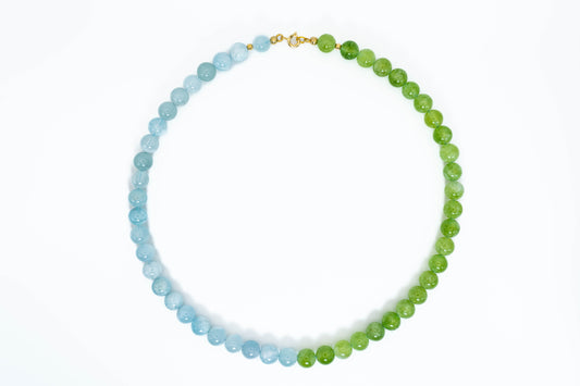 Aquamarin-Peridot Halskette - Zwei Welten in Harmonie